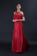 Red Cold Shoulder GownIMG_9771