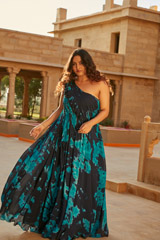 Blue Flared Gown1