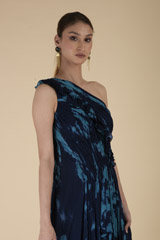 Blue Flared Gown_DTR2398