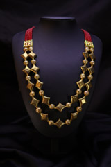 Red Geometric Motif NecklaceIMG_9799