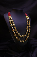 Red Geometric Motif NecklaceIMG_9801