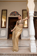 Golden Dot Saree SetDSC04786