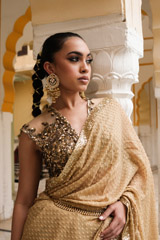 Golden Dot Saree SetDSC04816
