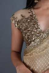 Golden Dot Saree SetIMG_2708