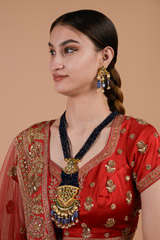 Blue Necklace Set_DTR3470