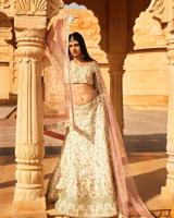 Cream Thread And Sequin Lehenga1