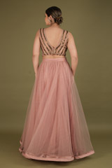 Salmon pink Top With Net SkirtDSC02399