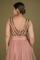 Salmon pink Top With Net SkirtDSC02400