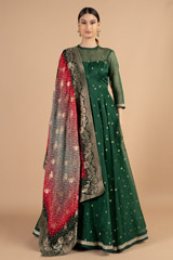 Green Full Length Gown With DupattaDSC05055