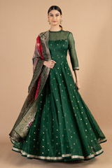 Green Full Length Gown With DupattaDSC05062