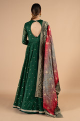 Green Full Length Gown With DupattaDSC05063