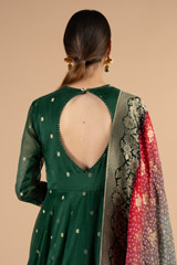 Green Full Length Gown With DupattaDSC05064