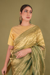 Green Metallic SareeDSC00797