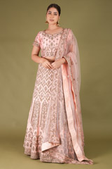 Peach Jaal  LehengaDSC05711