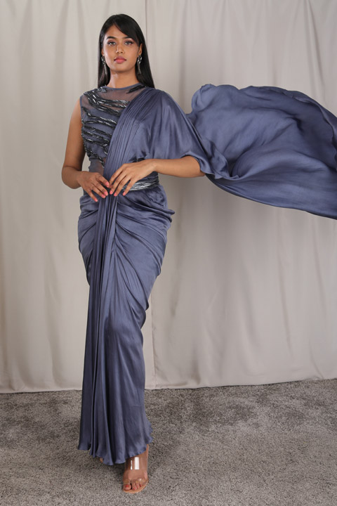 Grey Saree Gown