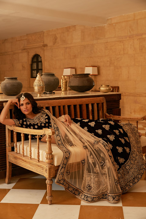Purple Velvet  Lehenga