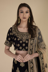 Purple Velvet  Lehenga_DTR9559