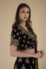 Purple Velvet  Lehenga_DTR9564