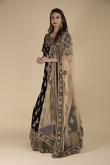 Purple Velvet  Lehenga_DTR9565