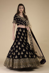 Purple Velvet  Lehenga_DTR9566