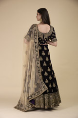 Purple Velvet  Lehenga_DTR9569