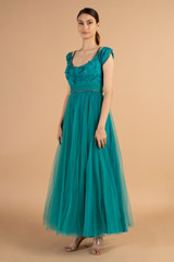 Teal Cold Shoulder GownDSC01063