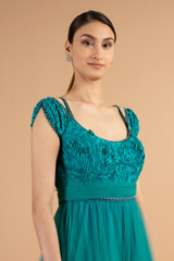 Teal Cold Shoulder GownDSC01065
