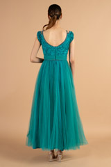 Teal Cold Shoulder GownDSC01067