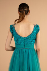 Teal Cold Shoulder GownDSC01068