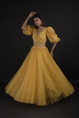 Yellow Tulle Gown
