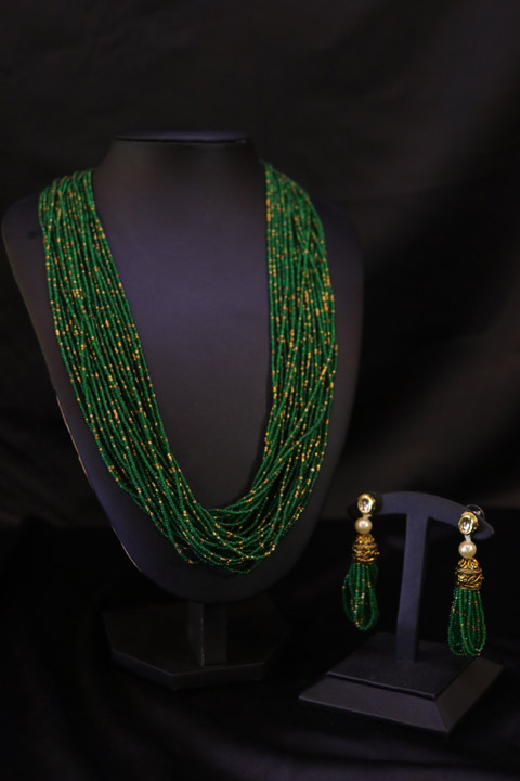 Beaded Multi String Necklace Set