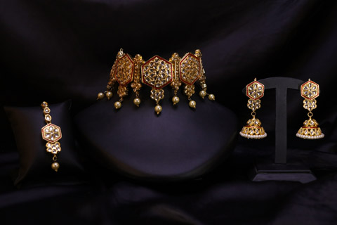 Honeycomb Kundan Choker Set