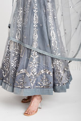 Grey Baadla Embellished Lehenga_DSC3300