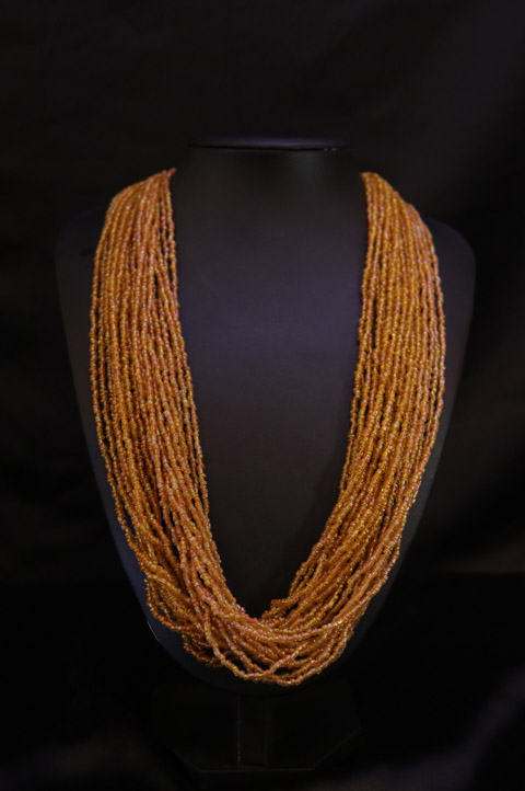 Orange Multi String Necklace Set