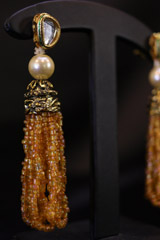 Orange Multi String Necklace Set