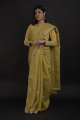 Yellow Gota Embroidery Saree_DTR0880