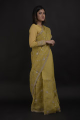 Yellow Gota Embroidery Saree_DTR0885