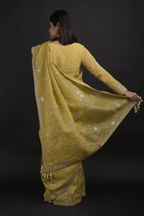 Yellow Gota Embroidery Saree_DTR0892