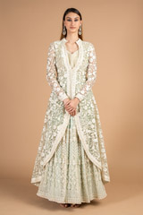 Embroidered Gown With Jacket