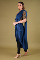 Midnight Blue Zardozi Saree GownDSC00142