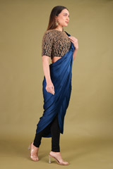Midnight Blue Zardozi Saree GownDSC00144