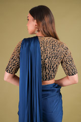 Midnight Blue Zardozi Saree GownDSC00147