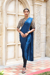 Midnight Blue Zardozi Saree GownIMG_0165
