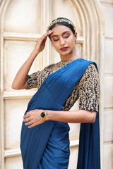 Midnight Blue Zardozi Saree GownIMG_0171