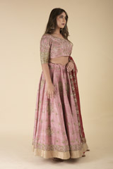Pink Embroidered Lehenga Set_DTR1087