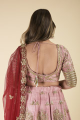 Pink Embroidered Lehenga Set_DTR1094