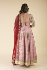 Pink Embroidered Lehenga Set_DTR1096