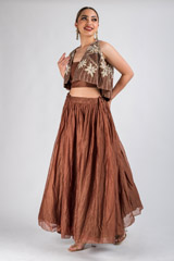 Brown Embroidered Top Bottom Set_DSC4458-Edit