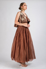 Brown Embroidered Top Bottom Set_DSC4461-Edit