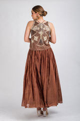 Brown Embroidered Top Bottom Set_DSC4464-Edit